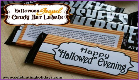 Halloween Candy Bar Labels with Gospel Message